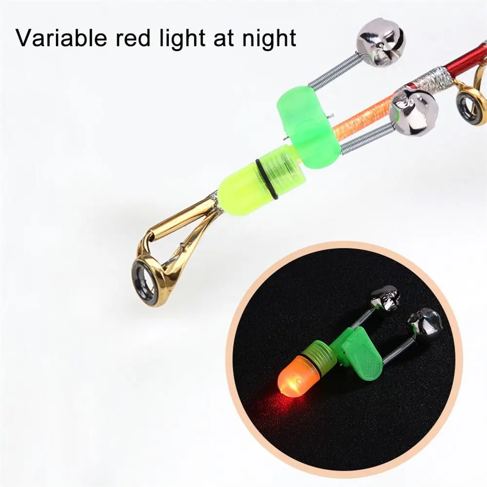 

5Pcs LED Night Fishing Rod Bite Bait Alarm Light with Twin Bells Ring Fishing Bite Alarm Indicator Carp Fishing Accessories
