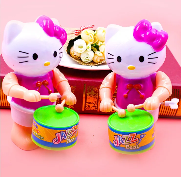 

Sanrio Hello Kitty Children Educational Toys Cartoon Clockwork Drumming KT Cat Adult Pastime Toys Student Birthday Gifts