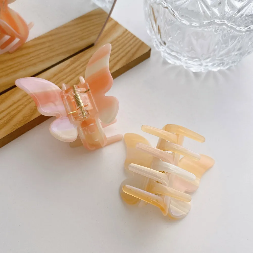 

Acetate Hair Claw Butterfly Hairpin Clips Gradient Tie-Dye Colored Hair Styling Tools Barrettes Women Girls Hair Accessories