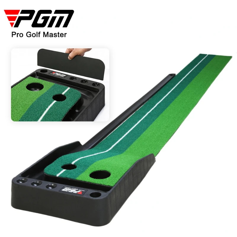 PGM Golf Putting Mat Portable Indoor Home Office Golf Practice Mat Exerciser with Fairway and Baffle Golf Putting Training Aids