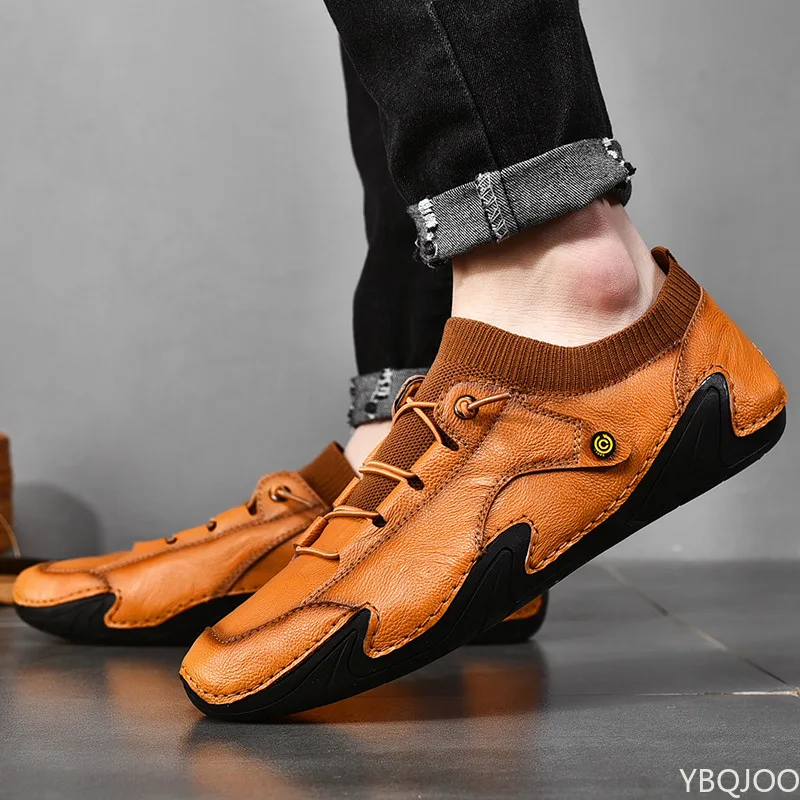 

Casual Men Loafers Octopus Shoes Breathable Moccasins Flats Drive Shoes Leather Men Luxury Sneakers Black White Brown