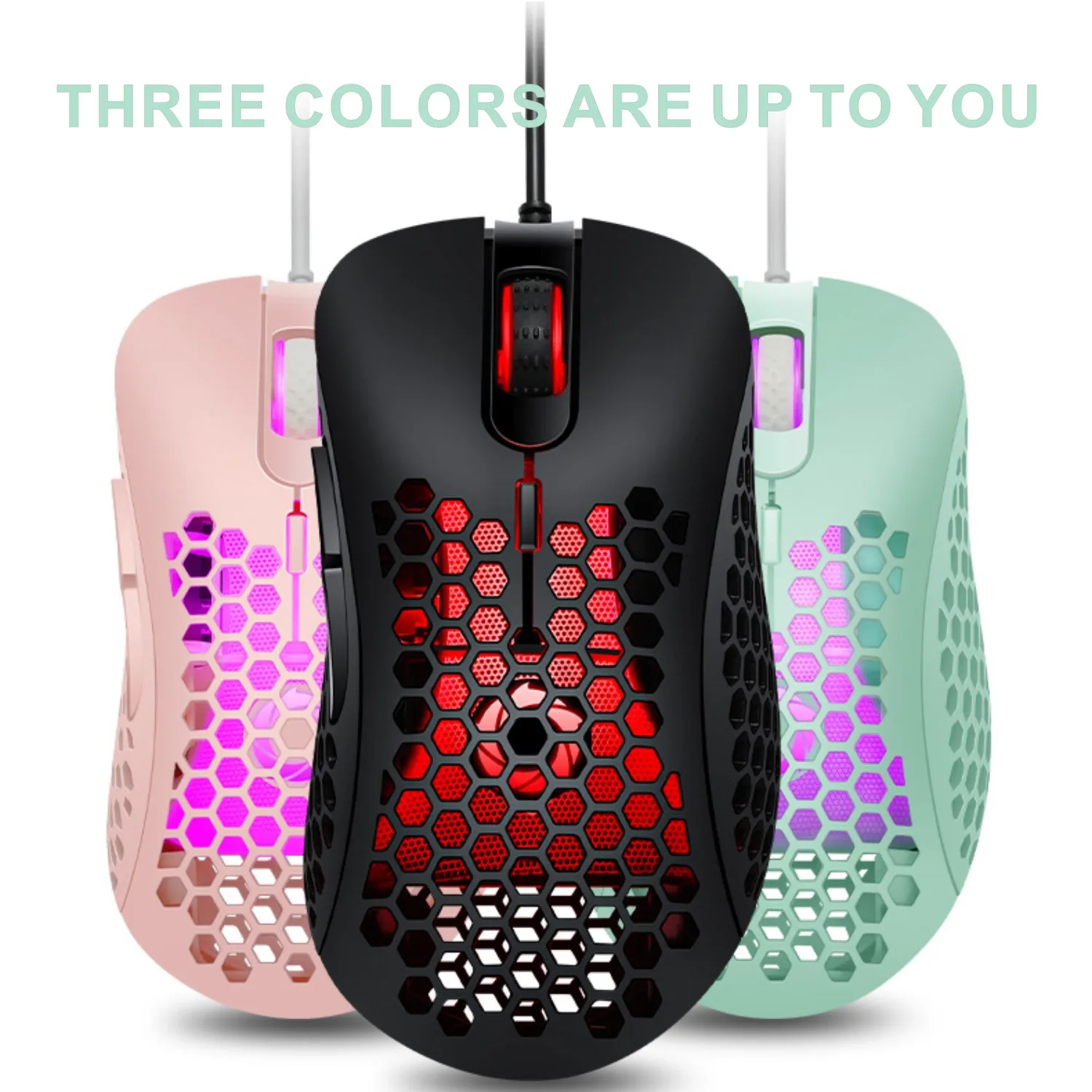 gaming mouse gamer kit led usb wired optical ergonomic mause 6 keyrgb light hollow cute magic mouse for pc laptop computer mice free global shipping