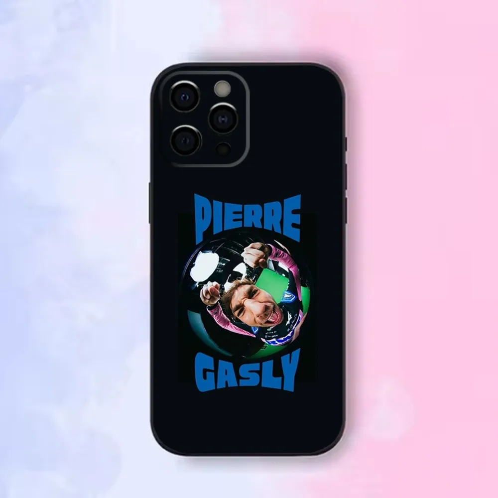 F1 10 P-Pirre G-Gasly Phone Case For iPhone16 15 14 13 12 Mini 11 Pro XR X XS MAX 7 8 Plus Silicone Cover Soft Black