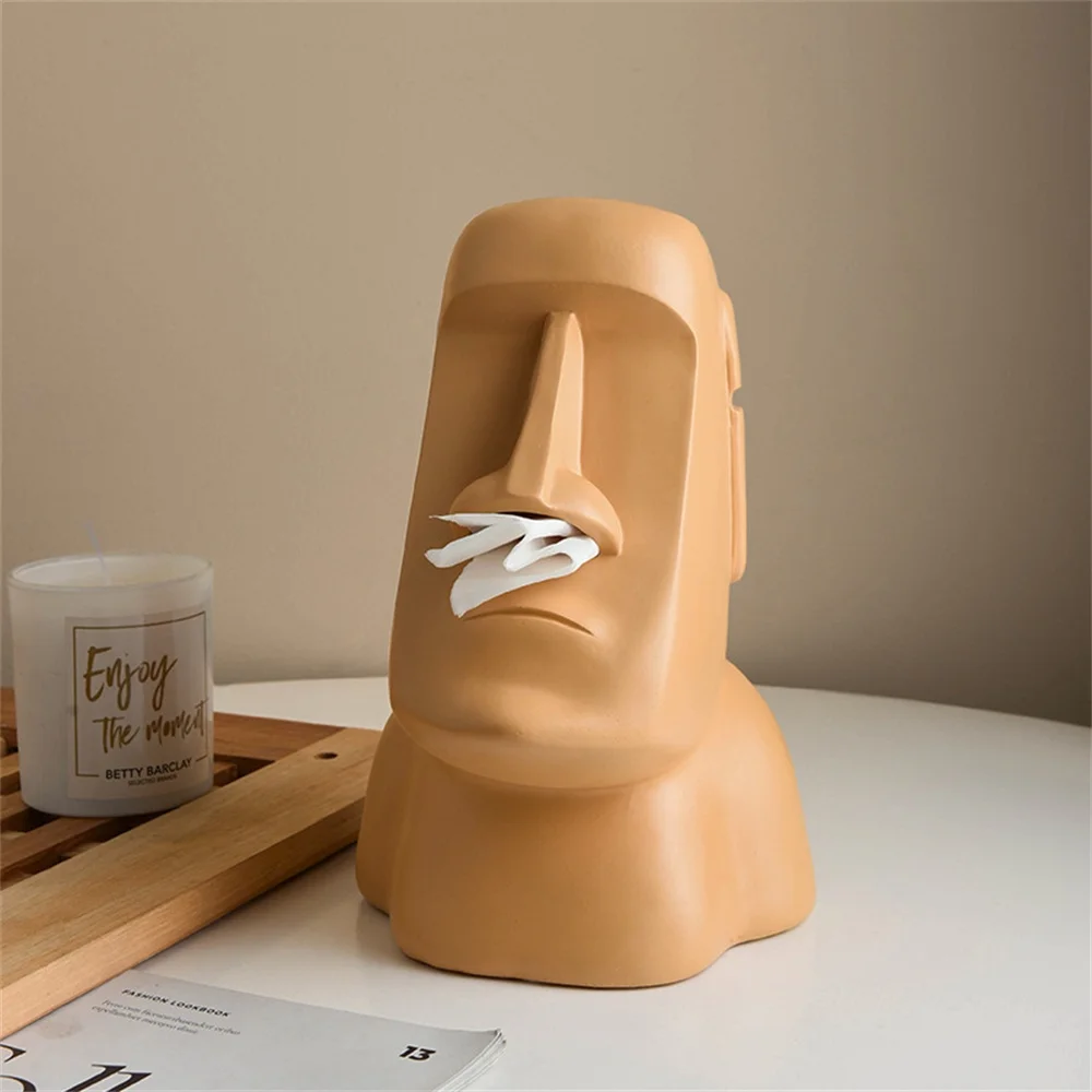 

Container Home Decoration Home Handmade Bedroom Storage Organizer Tissue Box Stone Figure Facial Resin Office Napkin Holder