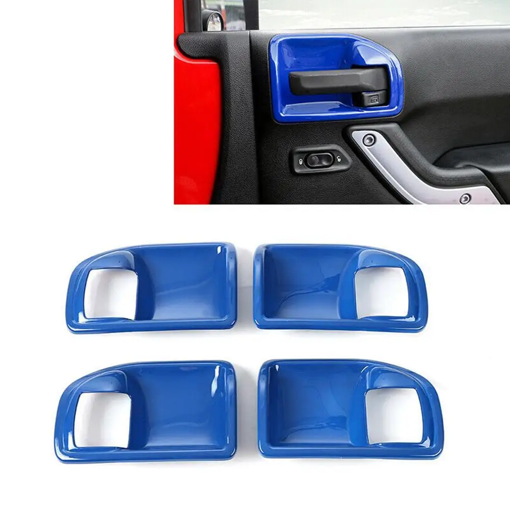 

4 Pcs Car Door Handle Bowl Cover Trim Door Interior Compatible For Jeep Wrangler Jk 4