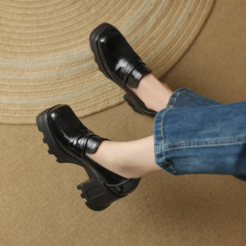 QUTAA/2024 женские туфли-лодочки на высоком квадратном каблуке обувь с квадратным