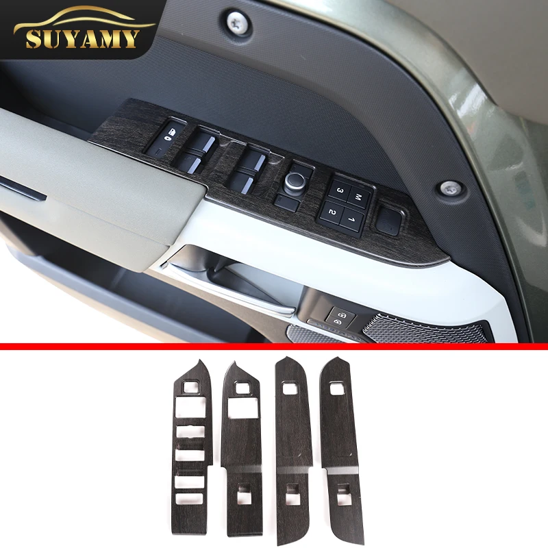 

For Land Rover Defender 90 110 2020-2022 Window Glass Lift Button Decoration ABS Carbon Fiber Panel Trim Accessories LHD&RHD