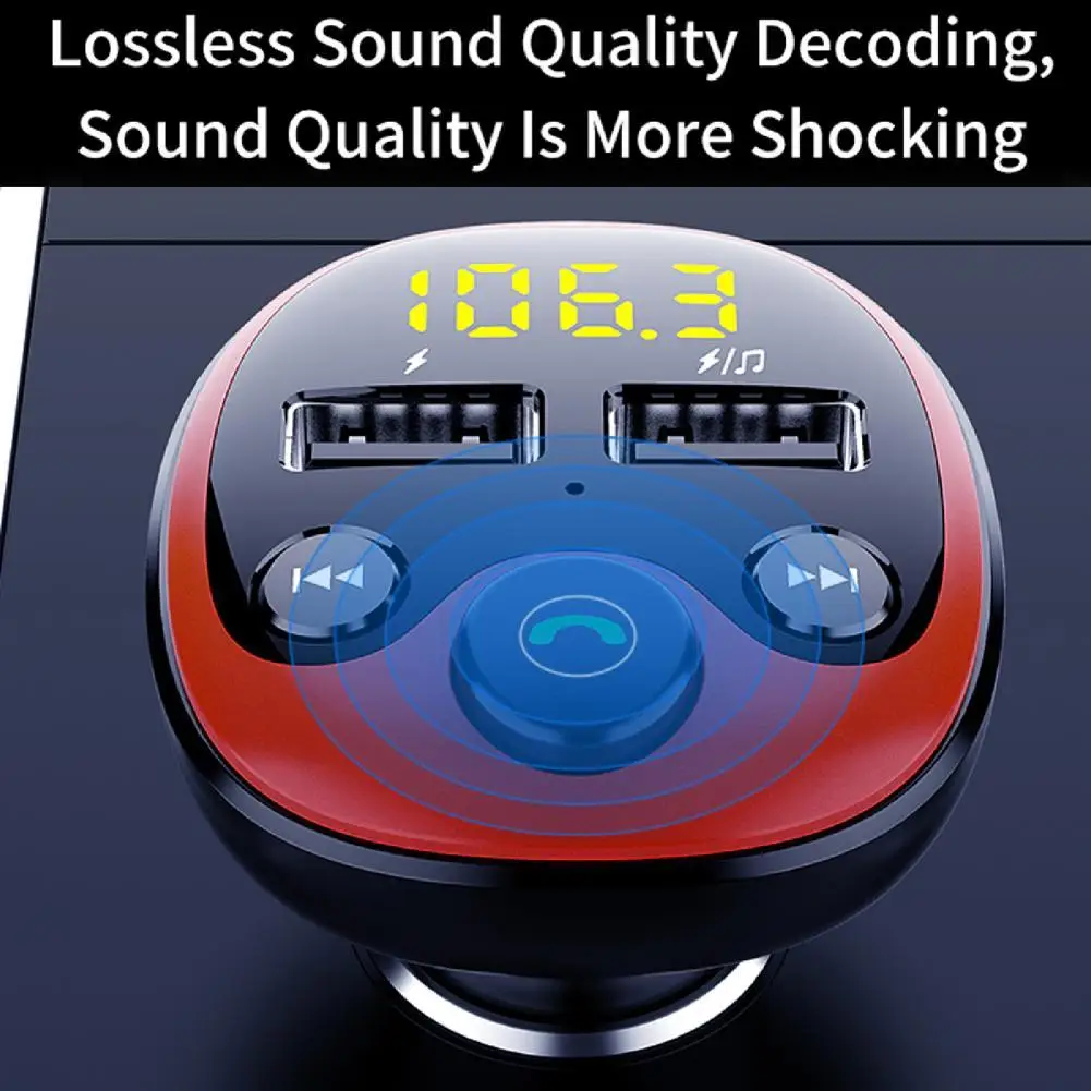 

FM-трансмиттер автомобильный с поддержкой Bluetooth 5,0, а, 2 USB-порта