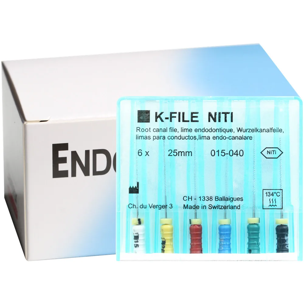 

10 Packs/Box 21/25mm Dental K-FILE NiTi Flexible Endo Root Canal K Files Hand Use Endodontic Nickel Titanium Dentist Instruments