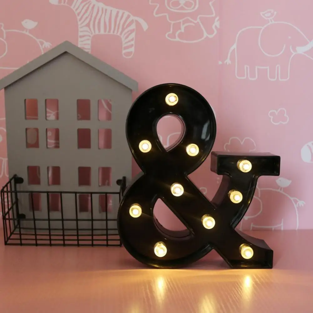 

LED Alphabet Letter Light Marquee Sign Wall Lamp Birthday Party Home Bar Decor