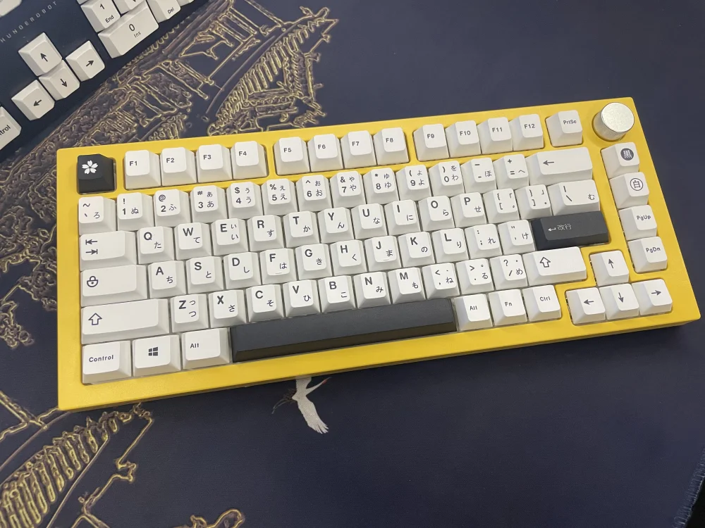 128 клавиш PBT Белый японский корень Dyesub с принтом вишневого профиля для клавиатуры