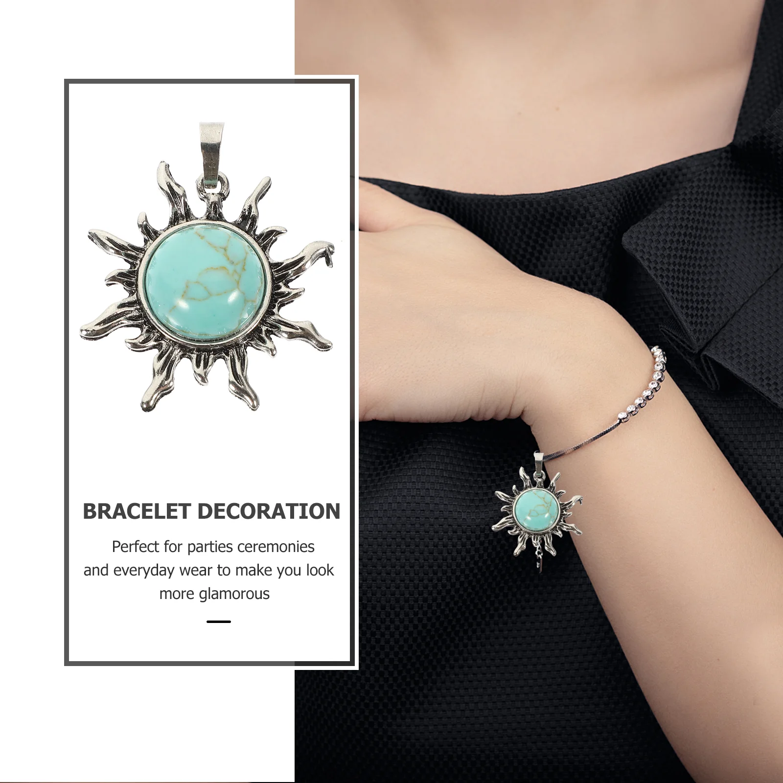 Sun Pendant DIY Jewelry Making Findings Charm Prime Bracelet Accessory Necklace