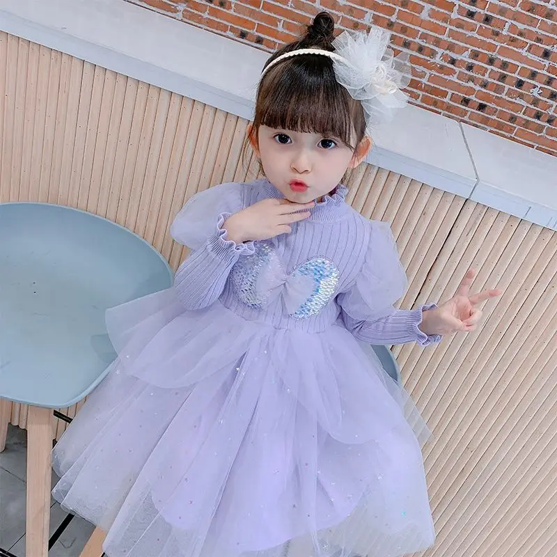 

2023 Spring New Light Luxury Fashion Girls Dress Comfortable Casual Princess Dress All-match Boutique Dress Simple Style