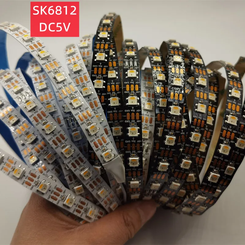 Addressable SK6812 MINI 5050 RGB RGBW led pixel strip 4mm/5mm RGBNW RGBWW WWA 60LEDs/m 5V full color as WS2812B 1m 2m 5M