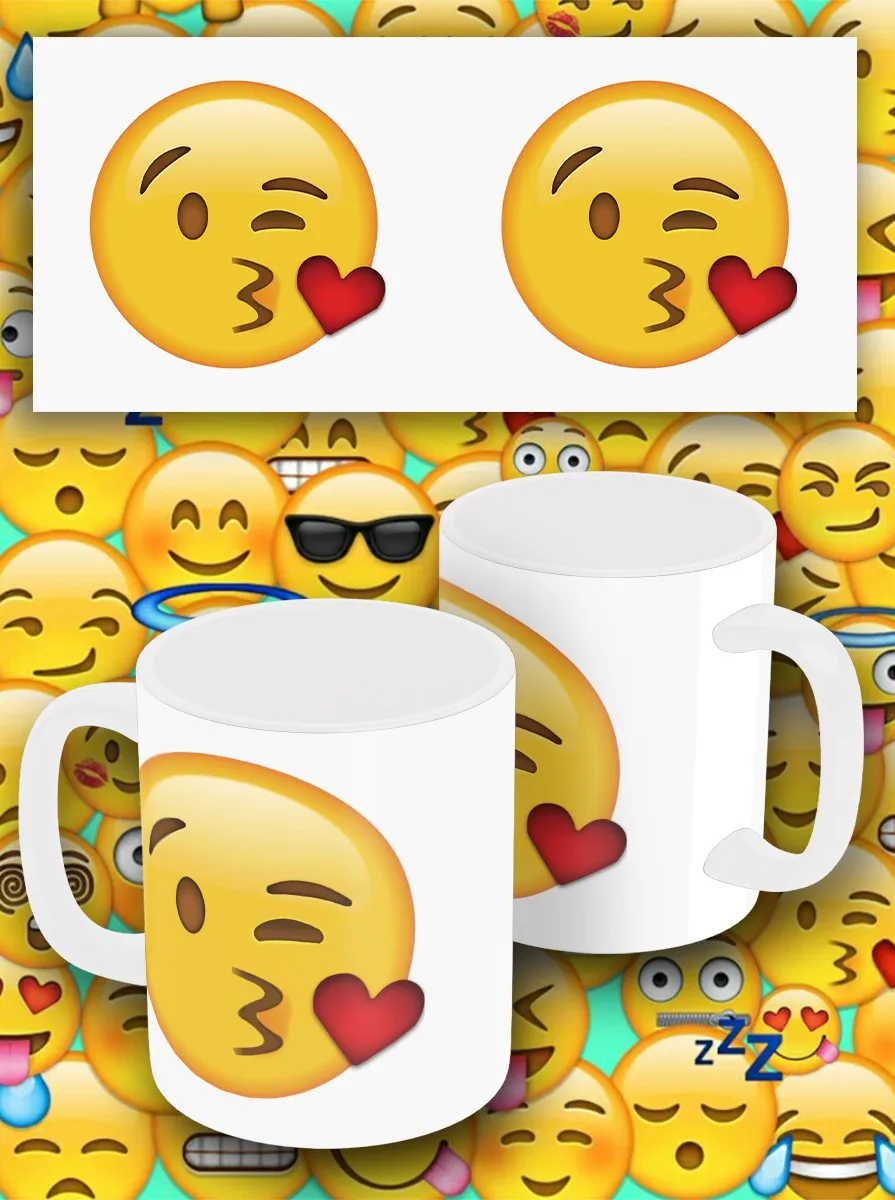 Кружка белая мемы эмодзи для воды чая кофе с принтом смайлик emoji воздушный
