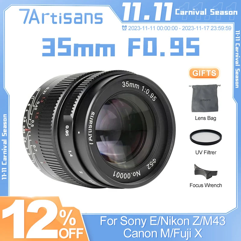 

Объектив для Nikon Z Olympus M4/3 Fuji XF Canon с ручной фокусировкой