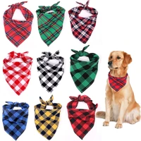 1pc adjustable puppy neck collar plaid pattern triangle dog accessories for small dogs chihuahua husky kitten pet necklace