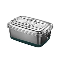 stainless steel lunch food container box large metal bento lunch box for children or adults outdoor insulated lunch