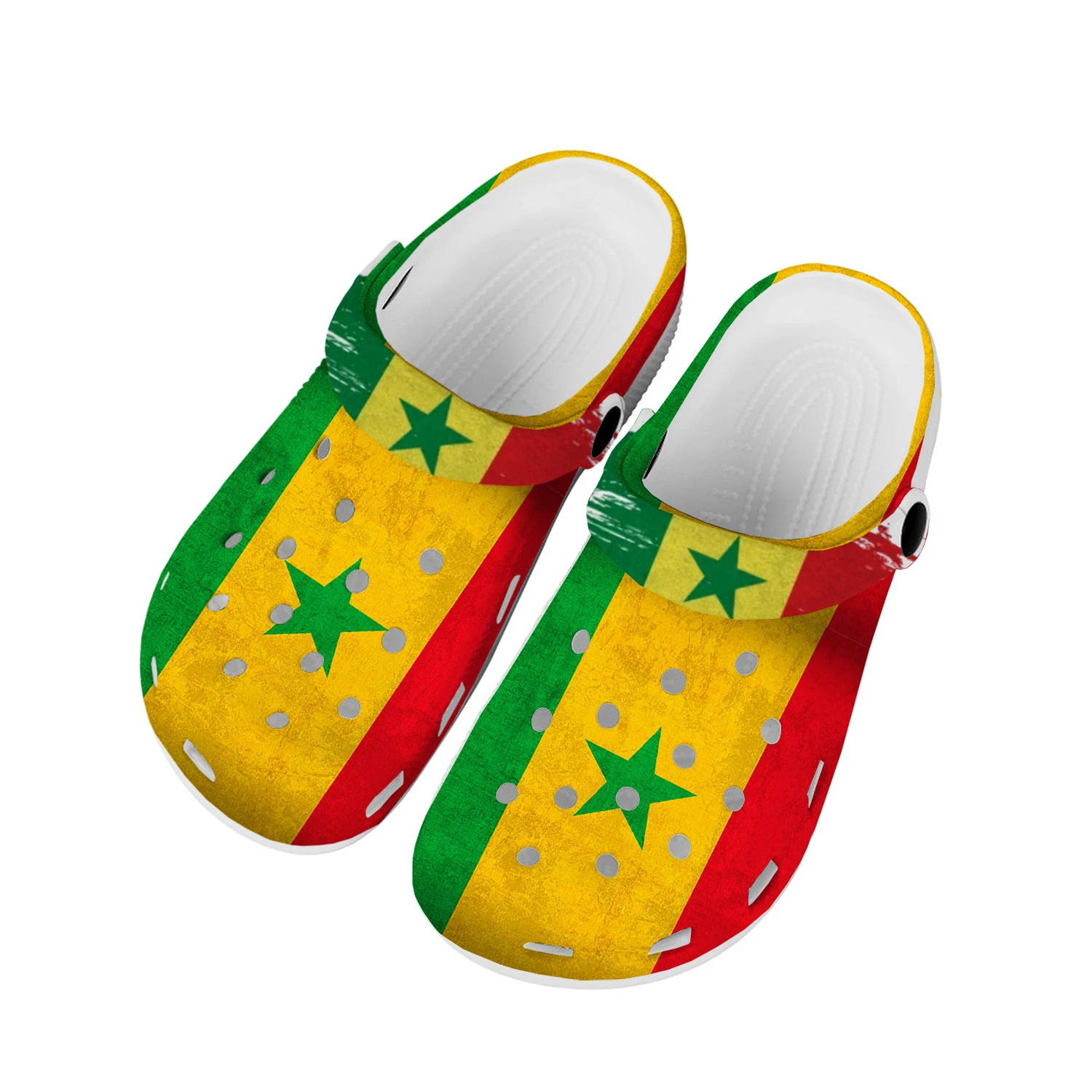 

Сабо для дома с сенегальским флагом, обувь для воды на заказ для мужчин и женщин, обувь для подростков, Сенегал, туфли-сабо, дышащие шлепанцы с отверстиями для пляжа