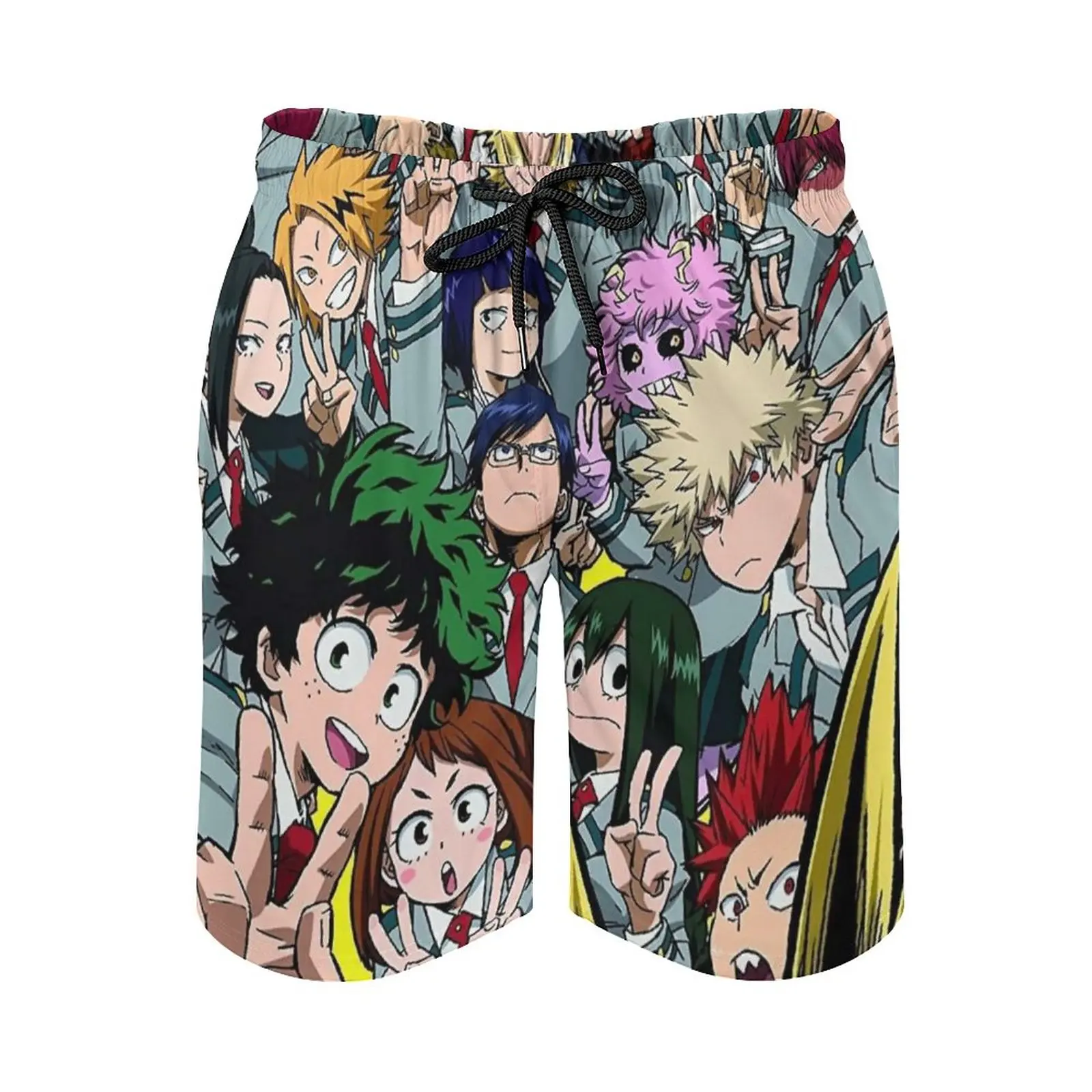

Poster Boku No Hero Academia Poster Surfing Beach Shorts Men's Boardshorts Patchwork Surf Swim Short Pants Boku No Hero