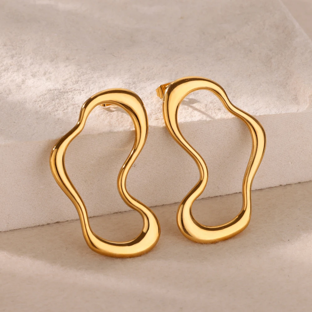 Женские серьги-бабочки из нержавеющей стали золотого цвета