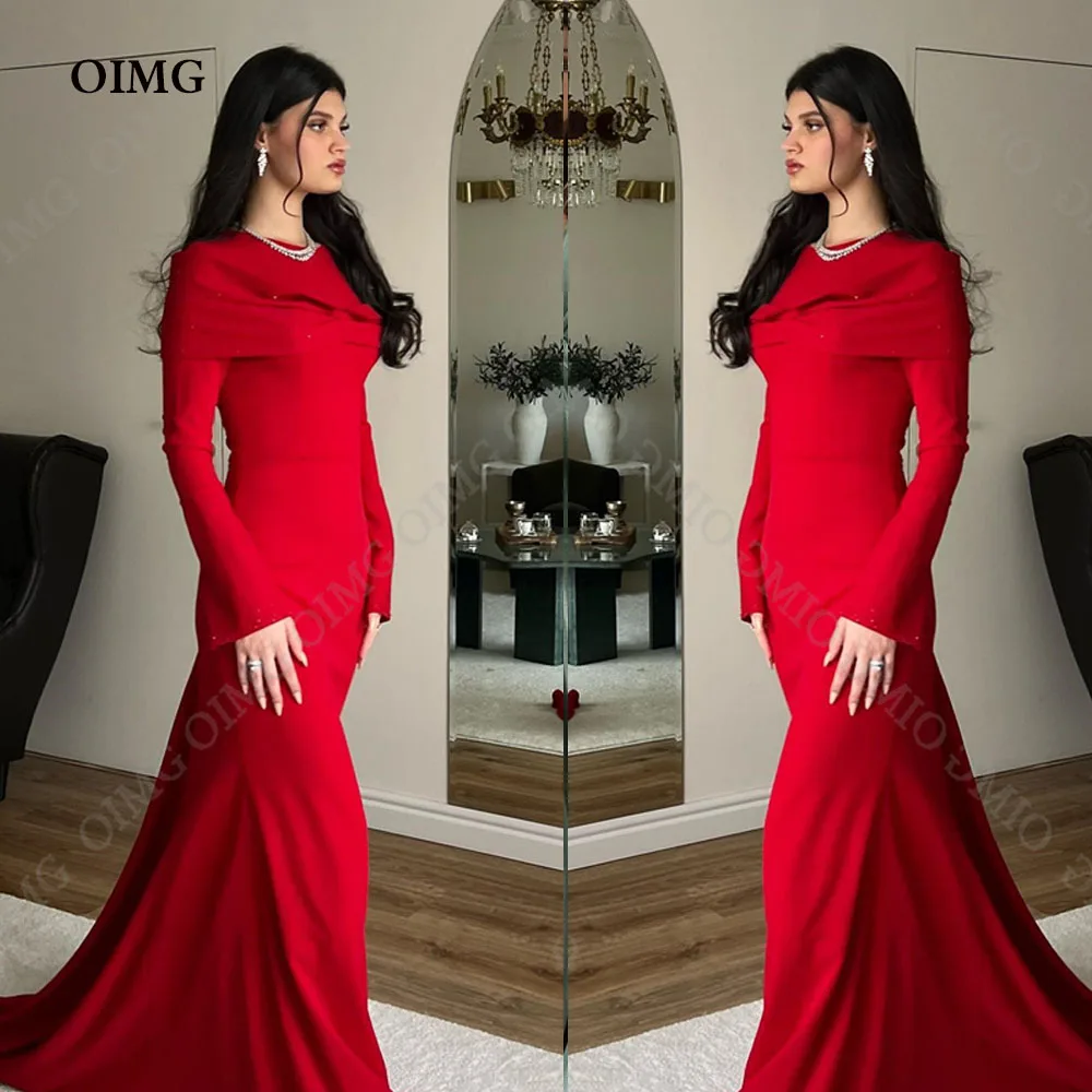 Элегантное плиссированное платье OIMG для выпускного вечера атласное вечернее