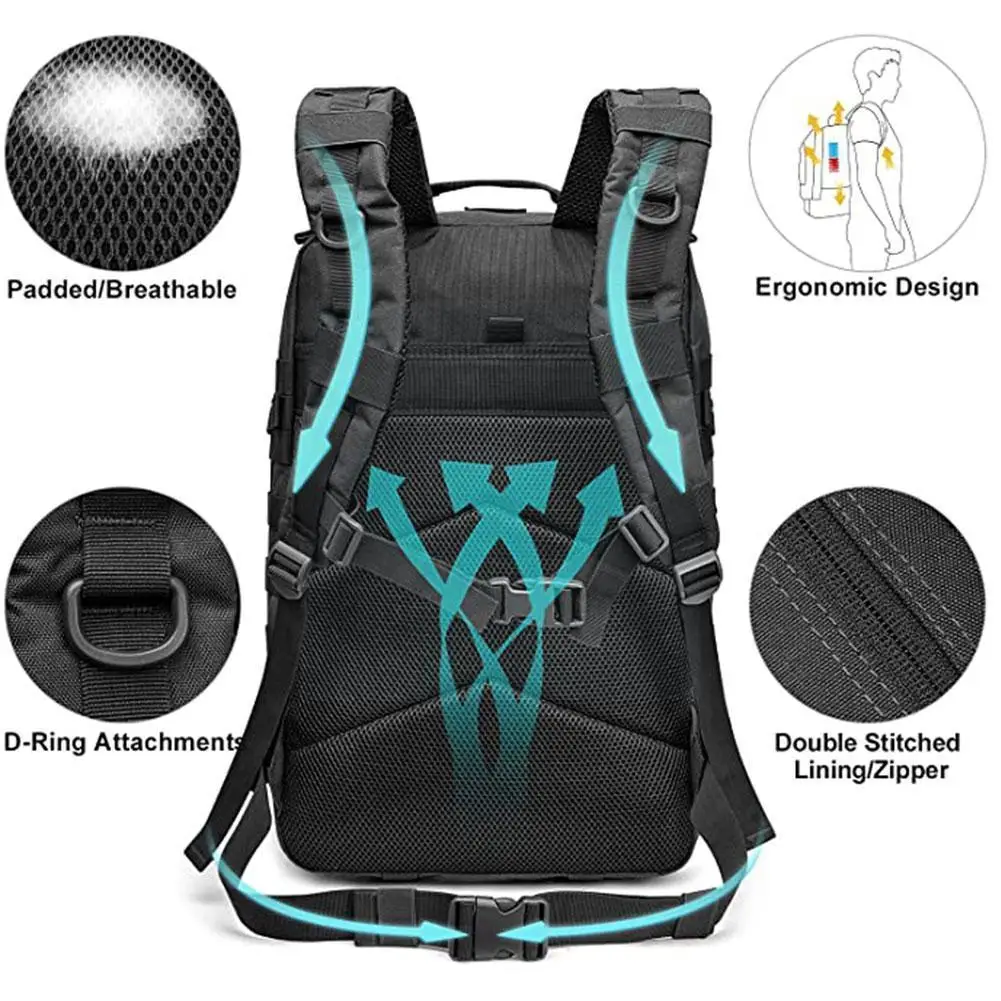 

Multifunctional Outdoor Sports Waterproof Backpack Bag Large-Capacity 3p Camping Expansion Molle Tactical Ba Hiking W4N8