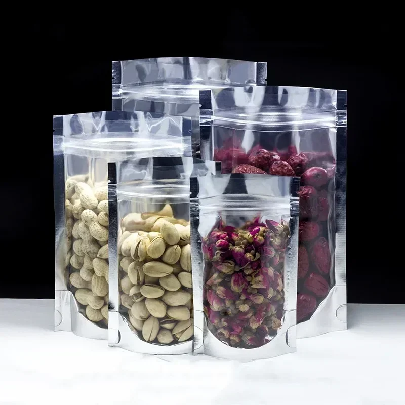 100 шт. 0 16 мм серебряный самозапечатывающийся самостоящийся пакет передний