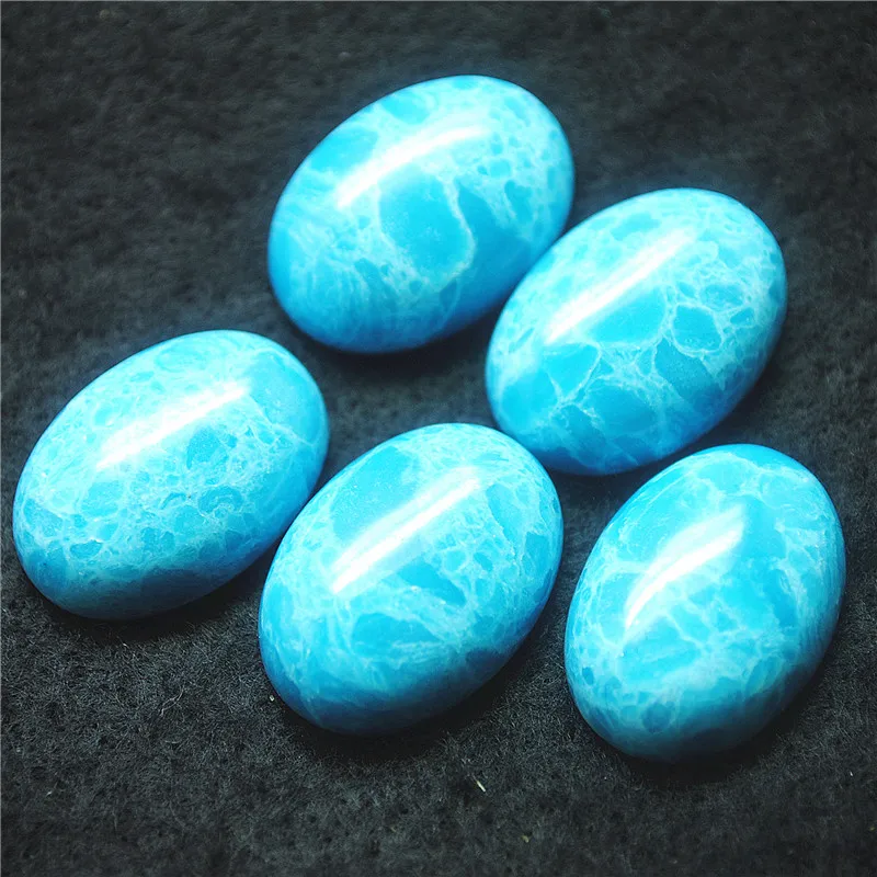 

5PCS New Blue Jasper Cabochons Oval Shape 18X25MM Synthetic Material For Fashion Jewelry Designs Free Shippings Fancy Beads