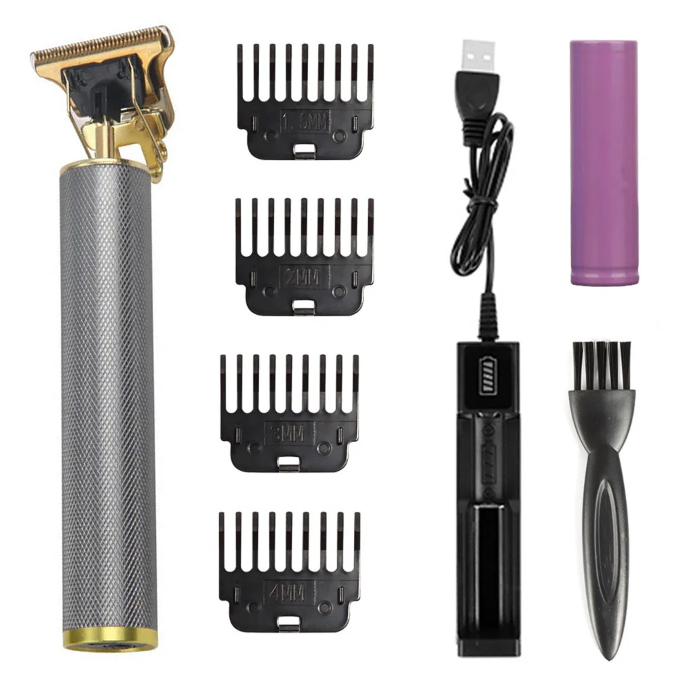 

USB T9 Men Electric Hair Clipper Professional Barber Shaver Beard Trimmer Cordless Electric Hair Trimmer Beard Shaving T-Outline