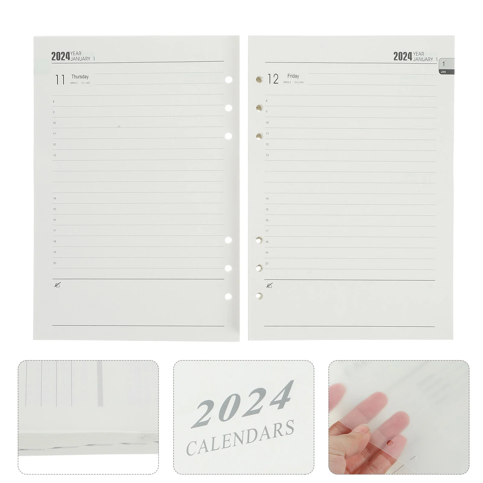 

Filler Pocket Sized Notebook Planning Handbook Planner 2024 Schedule Notebook Paper Daily Loose-leaf Wear-resistant Travel