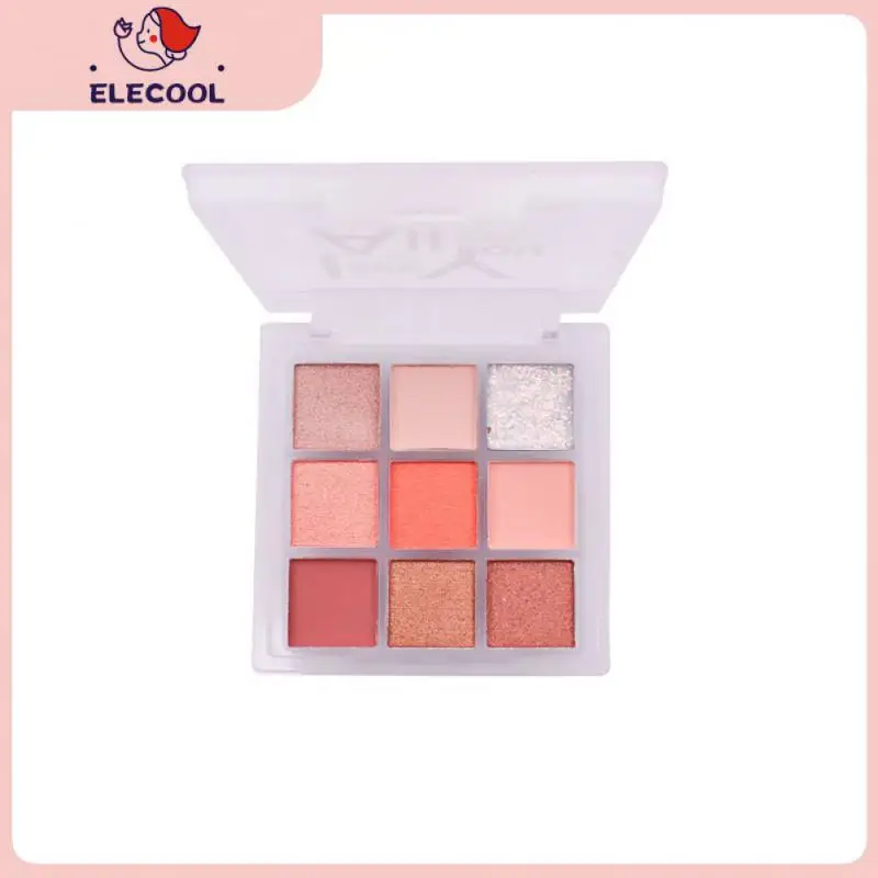 

1 шт., Модная палитра теней для век, 9 цветов, матовые блестящие Сияющие румяна, палитра теней для век, водостойкие искусственные тени для век