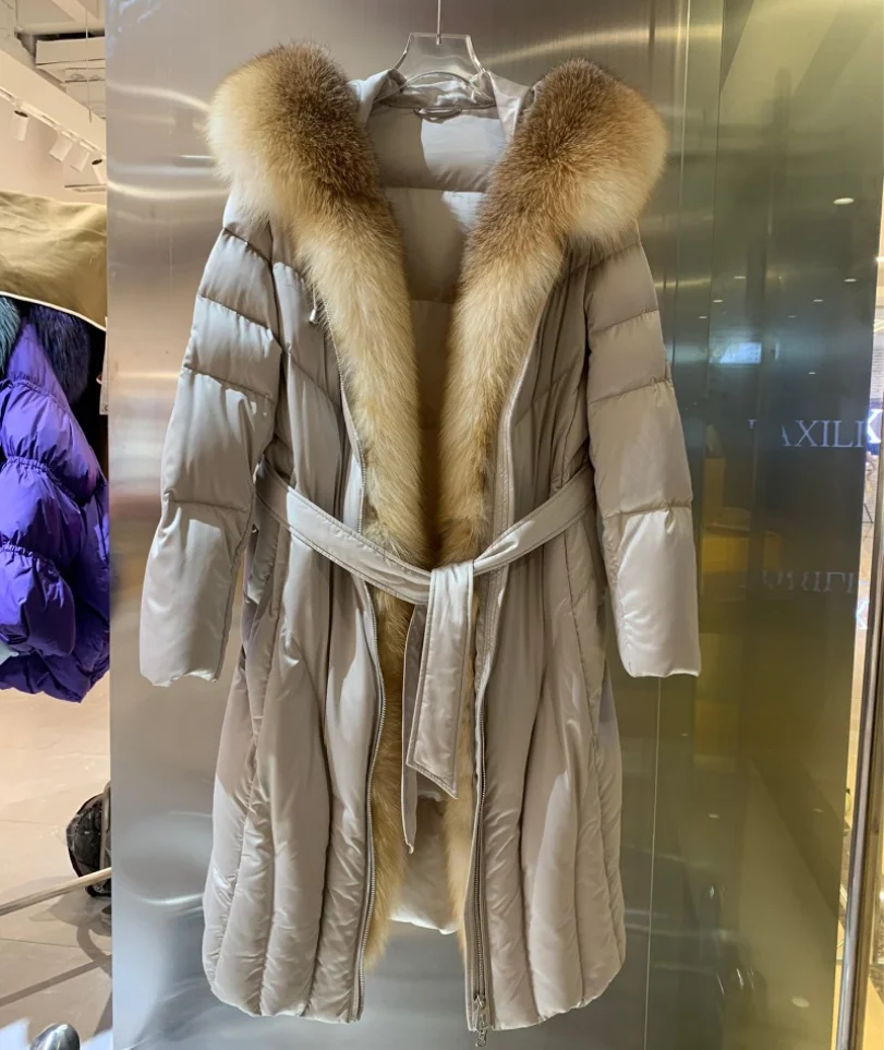 

Новинка, женский зимний пуховик, длинная куртка, роскошная меховая парка, пальто, женская утепленная верхняя одежда, ветрозащитная водонепроницаемая одежда