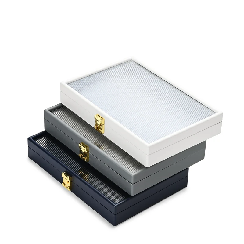 Oirlv Коробка для хранения ювелирных изделий Органайзеры Синее кожаное кольцо