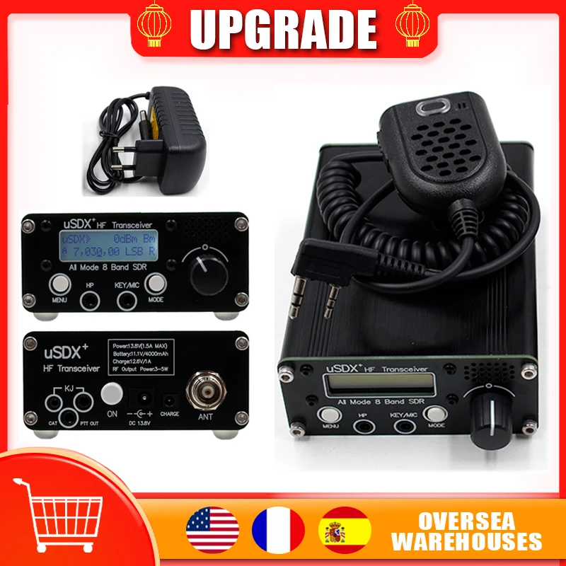 

Upgrade Version USDR USDX Plus Transceiver V2 3.5-30MHz 10/15/17/20/30/40/60/80m 8 Band SDR Full Mode HF SSB CW QRP Transceiver