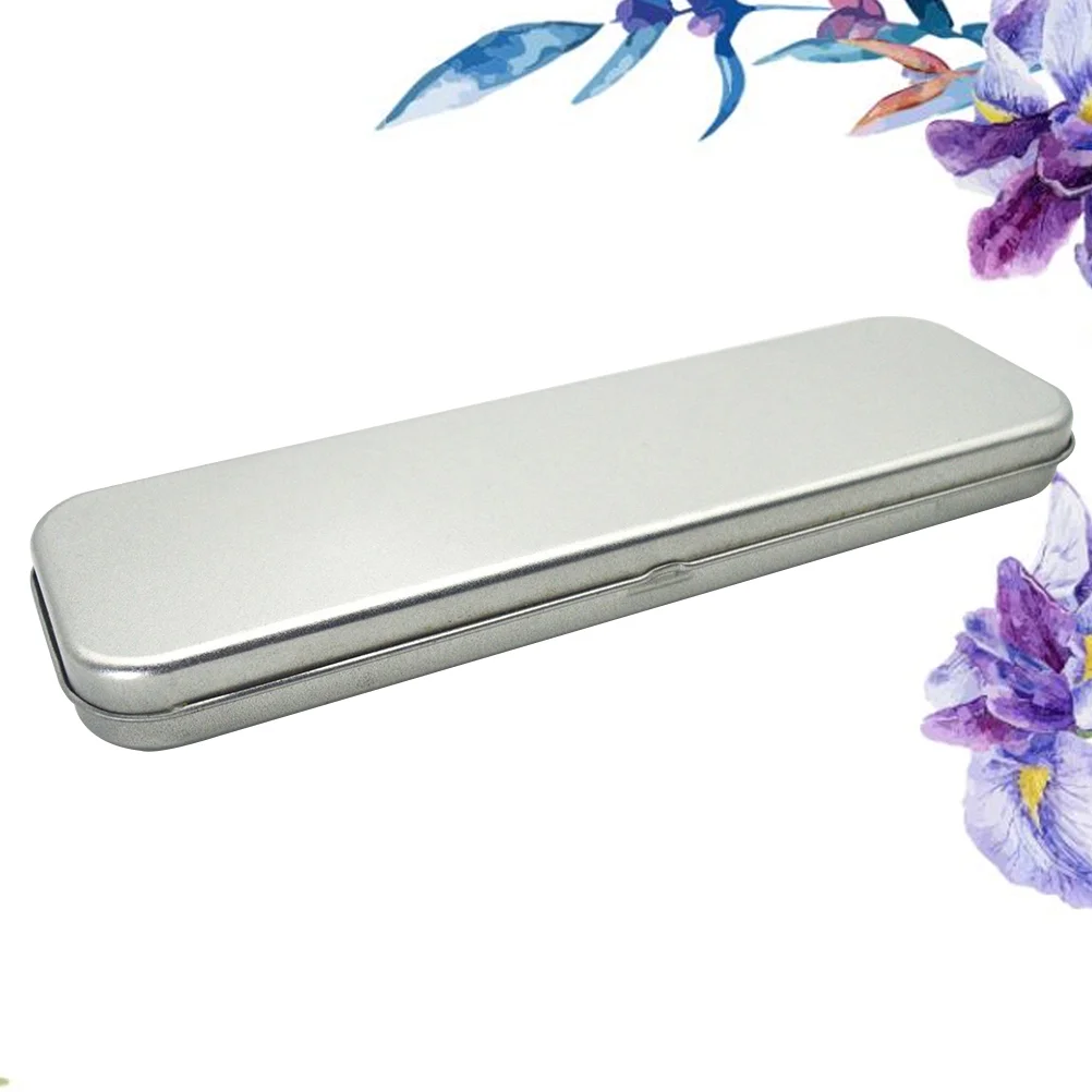 

Case Box Tin Metal Hinged Pen Tins Iron Stationery Tinplate Organizer Makeup Rectangular Empty Storage School Brush Containers