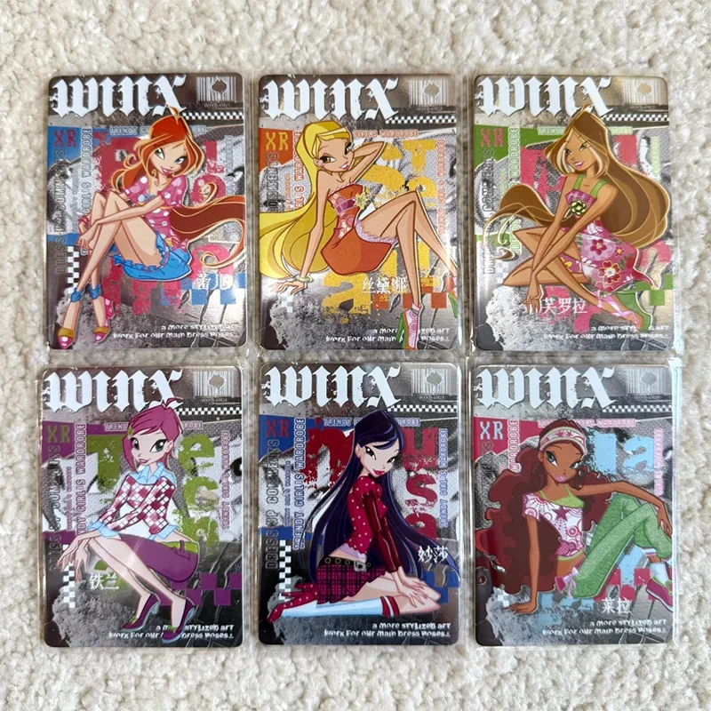 Фото Натуральная карта Winx Club, волшебная сумка, сказочная сумка, карты Fairy Wonderland Bloom Stella Flora, коллекционные карты аниме, игрушки, подарки №2