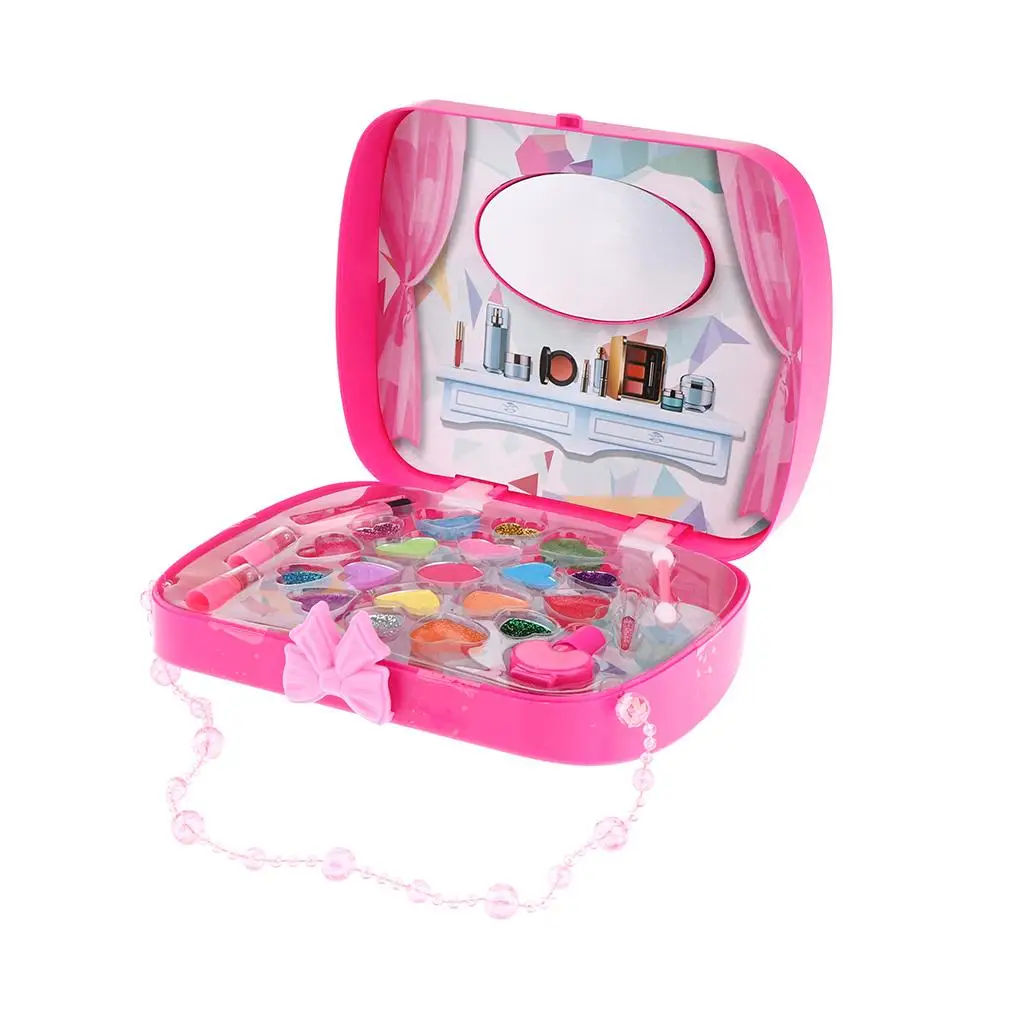 

Girls Makeup Kit, Portable Cosmetic Travel Handbag Tested & Non