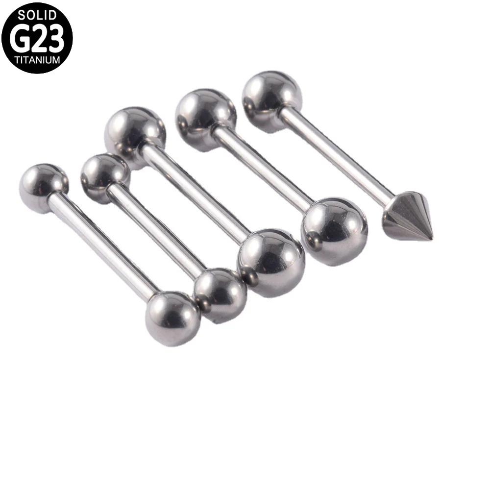 

4pcs G23 Titanium Tongue Nipple Ring 14g Barbell Bars Body Piercing Inner Thread Tongue Studs Nipple Jewelry for Women