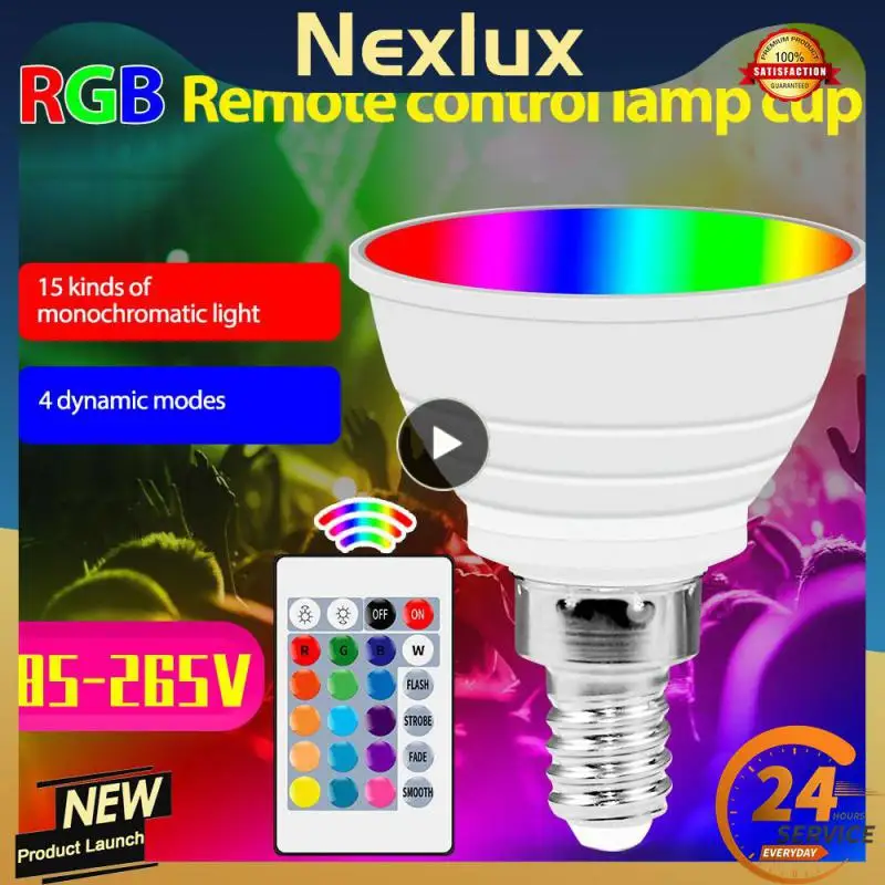 

MR16 Lamp Cup Led Smart Remote Control RGB Bulb GU10E27 Energy-saving Atmosphere Colorful Spotlight Led Bulb Color Light Bulb