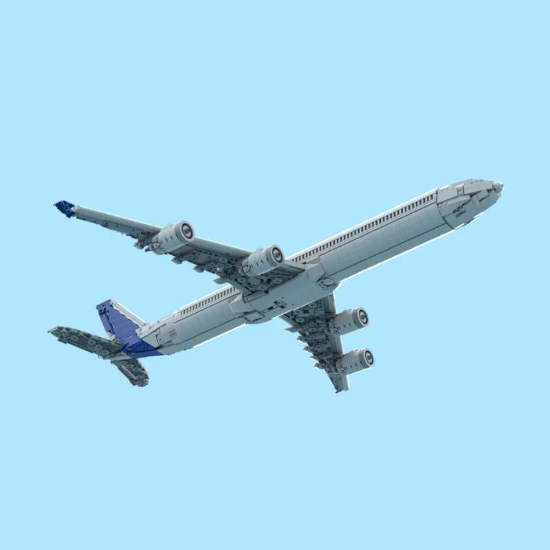Фото Конструктор MOC: Авиалайнер A340 в заводской ливрее, 2481 деталь, креативная усовершенствованная модель, набор для сборки, коллекционная игрушка, подарок №3
