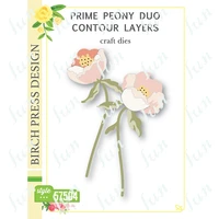 peony duo flowers metal cutting dies and hot foil plate for scrapbook diary decor coloring stencils diy greeting card handmade