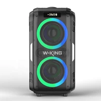 w king t9 pro portable tws stereo wireless altavoz bluetooth speaker with rgb lights for party support guitar input