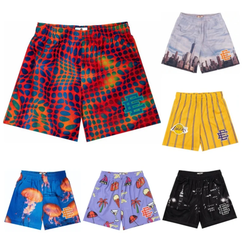 Eric Emanuel EE New Men's Summer Brand Shorts with Multiple Patterns of Jellyfish Sporty and CasualBreathable Mesh Beach