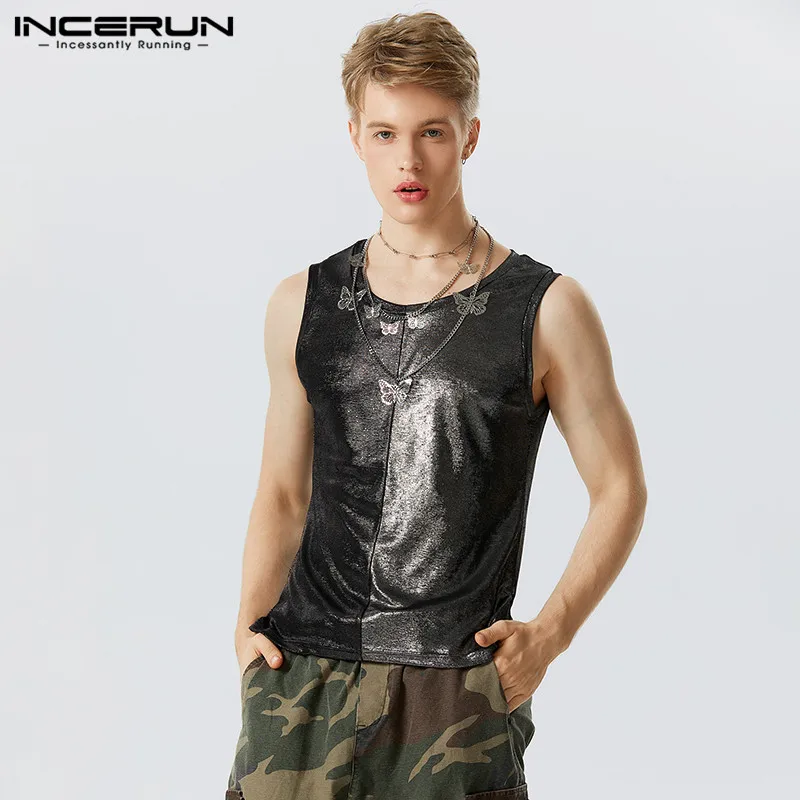 Мужской трикотажный жилет в американском стиле с блестками