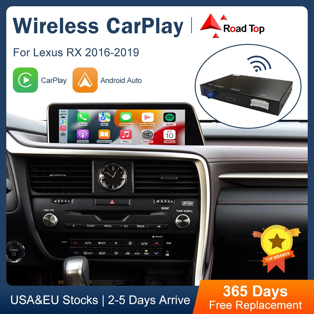 

Wireless Apple CarPlay Android Auto Interface for Lexus RX 2016-2019, with Mirror Link AirPlay Car Play Functions