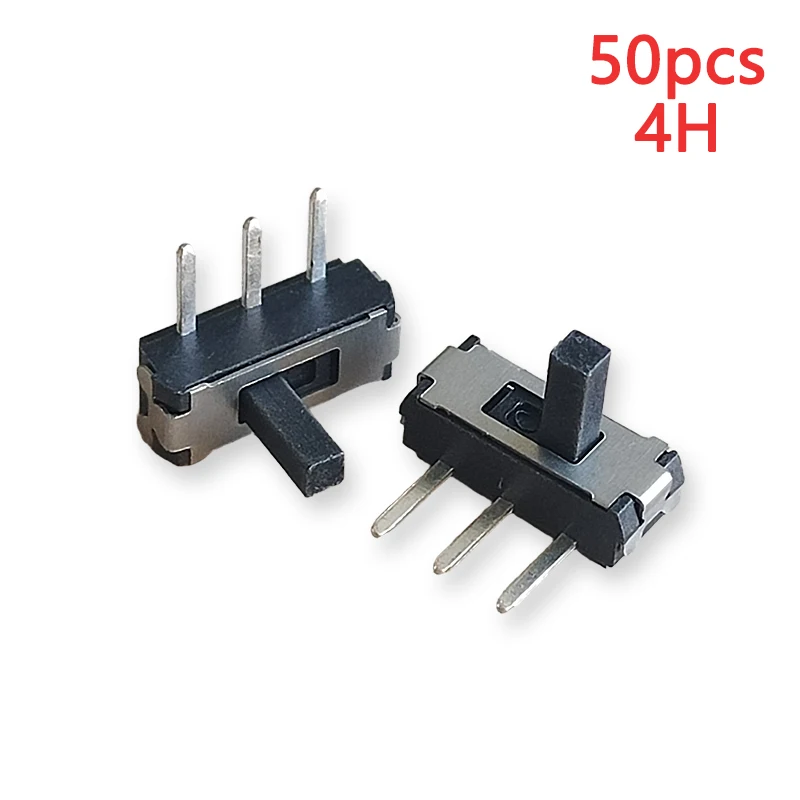 

50 шт. MSS-12D19 (боковый трехконтактный), небольшой тумблер с боковой вставкой, 1P2T, 12 В постоянного тока, 50 мА, 3-контактный, 2-скоростной, раздвижной, 3,5*9