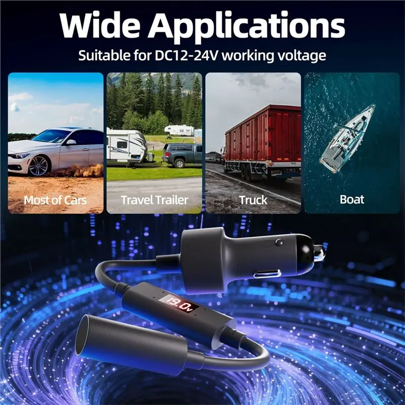Фото Автомобильный адаптер питания постоянного тока для Starlink Mini 60W с функцией повышения напряжения и мониторингом напряжения и тока в реальном времени №5