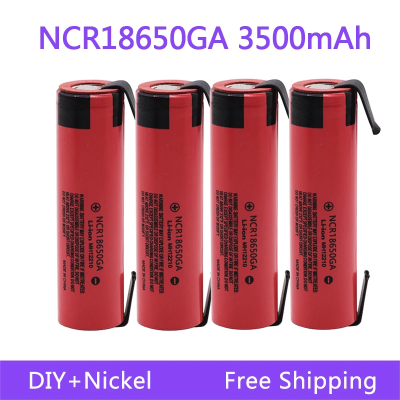 

100% оригинальный 18650 аккумулятор NCR18650GA 3,7 в 3500 мАч 18650 литиевая аккумуляторная батарея для фонарика никелевая батарея «сделай сам»