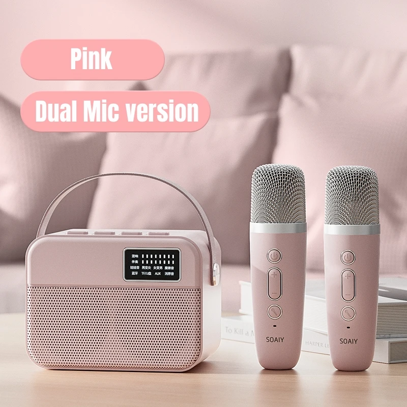 

Детская мини-Колонка для караоке SOAIY SK3, Портативная Беспроводная колонка с микрофоном, для улицы, KTV